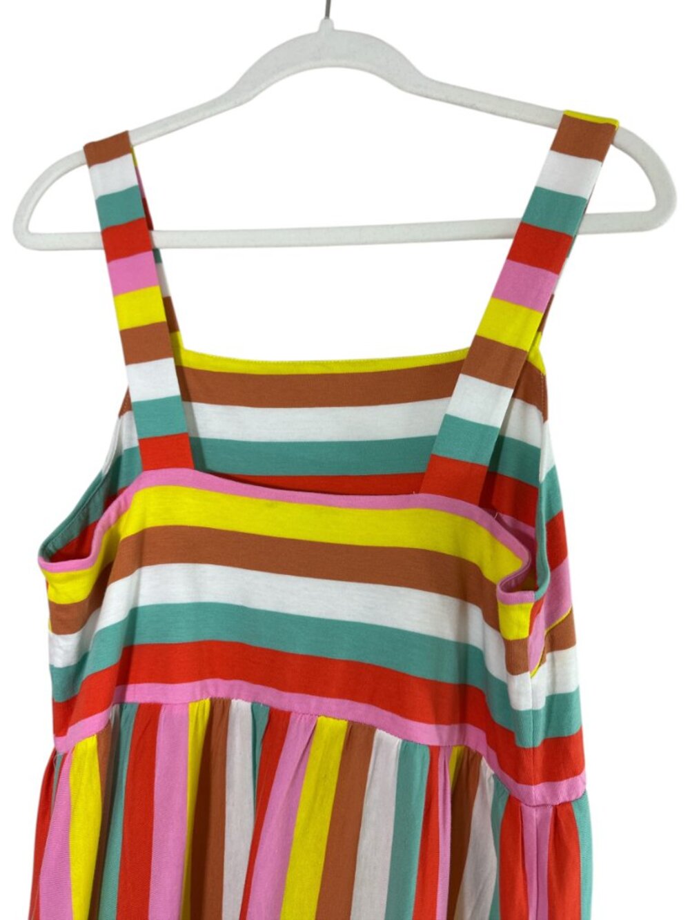 J. Crew Maxi Dress Rainbow Striped Cotton Knit Sz M NWT Sleeveless Summer Casual - Picture 7 of 13